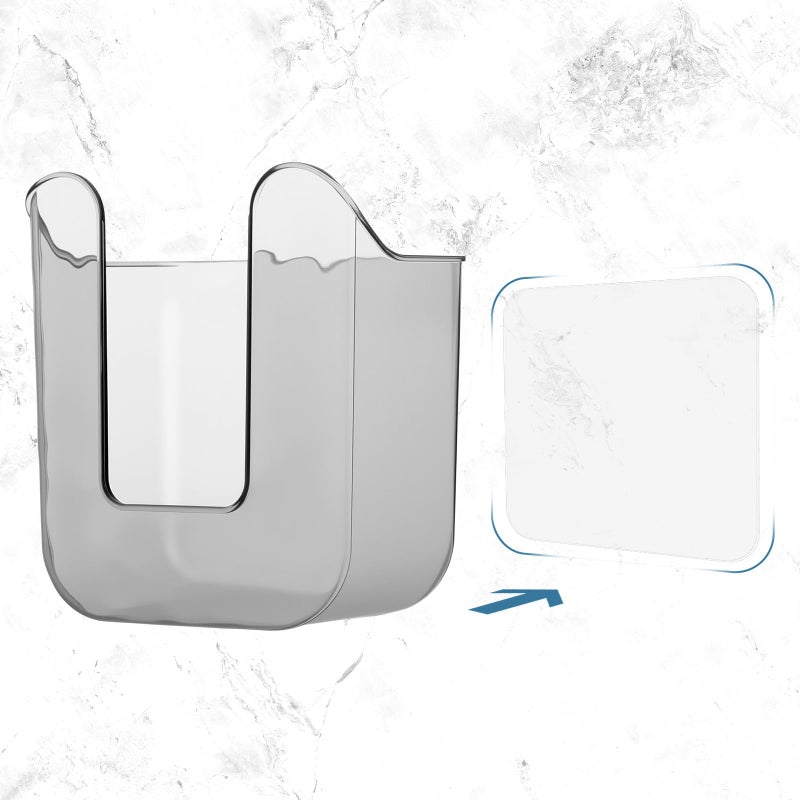 Bruislard Flushable Wipes Dispenser Wall-Mounted Tissue Box Kitchen Wipes Storage Wipe Holder for Bathroom Bedroom Kitchen Toilet (Translucent Gray) - Image 5